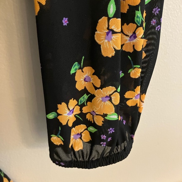 EUC CAbi Style #5945 Black and Orange Long Sleeve Fiesta Dress - Picture 7 of 7